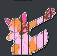 A halfway decent but slightly stripe-y replica as Discord emoji of the Telegram sticker of Pandora's Fox dabbing.