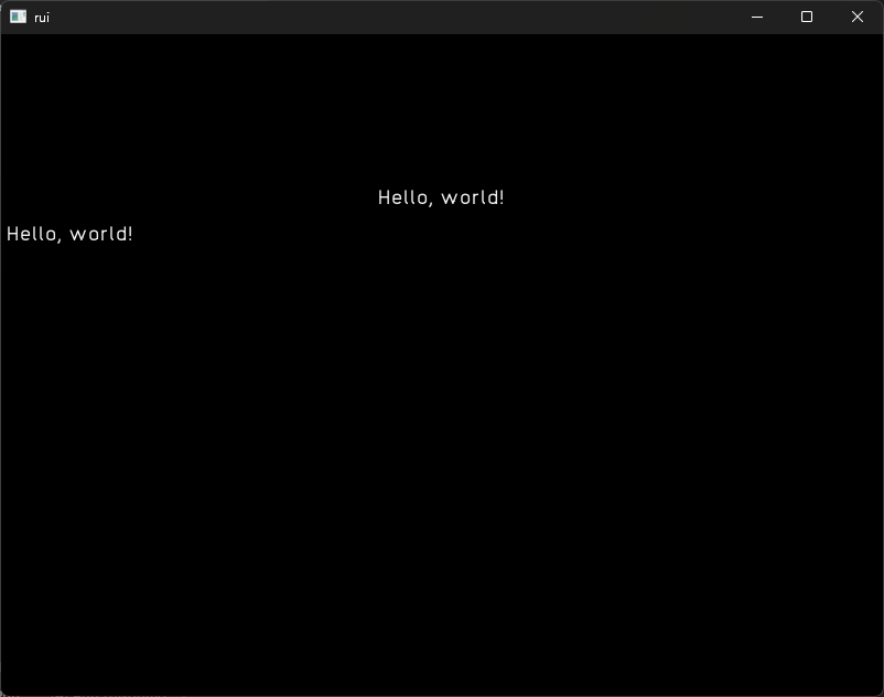 a screenshot of a text label and a text field both saying Hello, world!