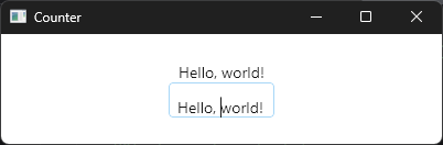 the same window but with the text within the field further down